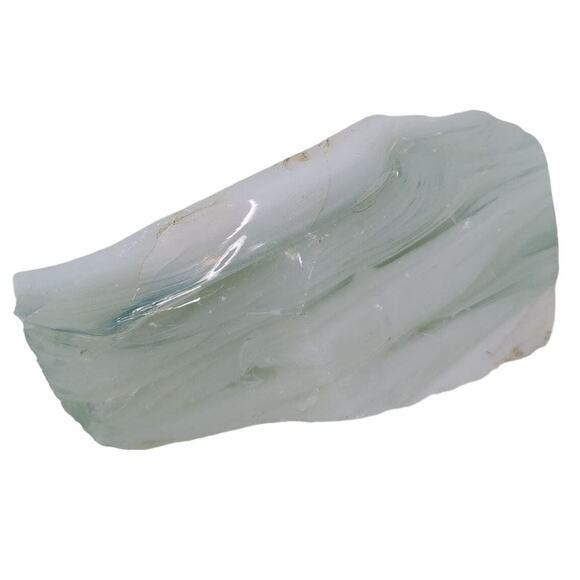 Clear White Infused Art Glass Cullet Glowing Manganese Slag Glass #4GX55 - Picture 2 of 6